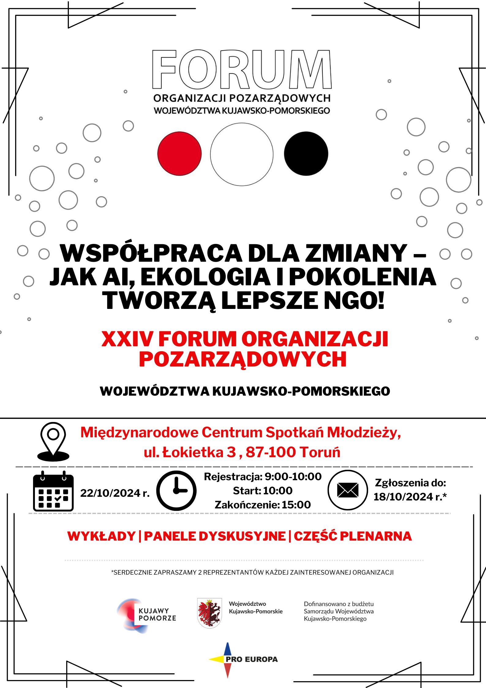 Plakat inforumujący o Forum.