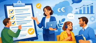 Kobieta i mężczyzna rozmawiają ze sobą.